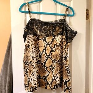 Torrid Snake Skin & Lace Cami sz 0